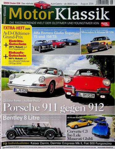 Deckblatt Motor Klassik (08/2016)